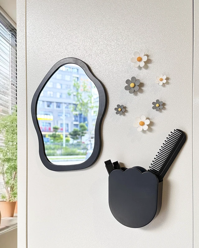 Alt view image 4 of 7 - 13 pcs Girls Locker Accessories, Locker Decorations Including Mirrors, whiteboards, Magnets and organizing Supplies. Ideal for Back-to-School Essentials and The Office (13 pcs-Black)