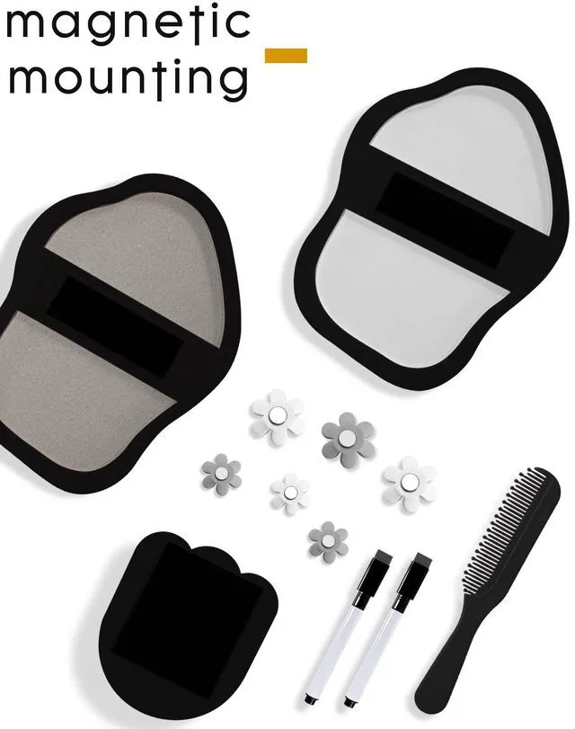 Alt view image 5 of 7 - 13 pcs Girls Locker Accessories, Locker Decorations Including Mirrors, whiteboards, Magnets and organizing Supplies. Ideal for Back-to-School Essentials and The Office (13 pcs-Black)