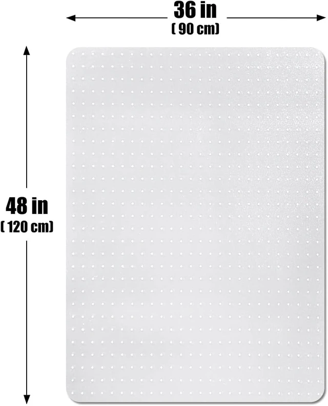 Alt view image 6 of 7 - Chair Mat for Carpeted Floor,48''×36'' PVC Carpet Protector for Low Pile Carpets Heavy Duty Effective Grip Anti-Slip,Won't Crack,Easy to Clean for Office and Home