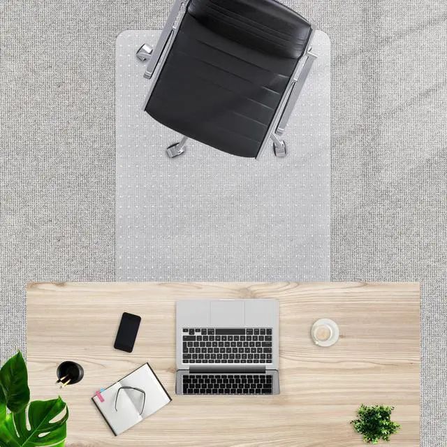 Alt view image 7 of 7 - Chair Mat for Carpeted Floor,48''×36'' PVC Carpet Protector for Low Pile Carpets Heavy Duty Effective Grip Anti-Slip,Won't Crack,Easy to Clean for Office and Home