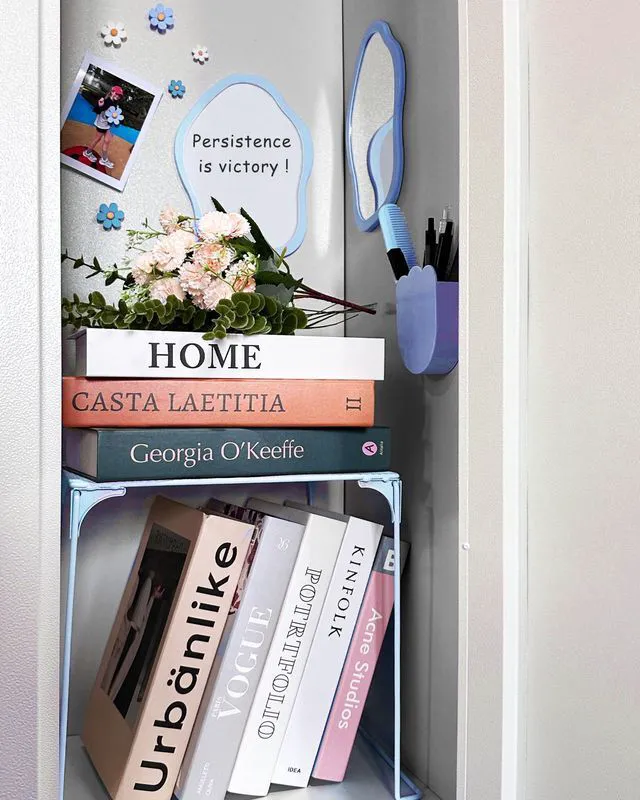 Alt view image 2 of 7 - 13 pcs Girls Blue Locker Accessories, Locker Decorations Including Mirrors, whiteboards, Magnets and organizing Supplies. Ideal for Back-to-School Essentials and The Office (13 pcs-Blue)