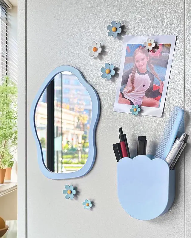 Alt view image 4 of 7 - 13 pcs Girls Blue Locker Accessories, Locker Decorations Including Mirrors, whiteboards, Magnets and organizing Supplies. Ideal for Back-to-School Essentials and The Office (13 pcs-Blue)