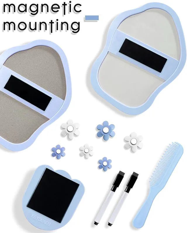 Alt view image 6 of 7 - 13 pcs Girls Blue Locker Accessories, Locker Decorations Including Mirrors, whiteboards, Magnets and organizing Supplies. Ideal for Back-to-School Essentials and The Office (13 pcs-Blue)