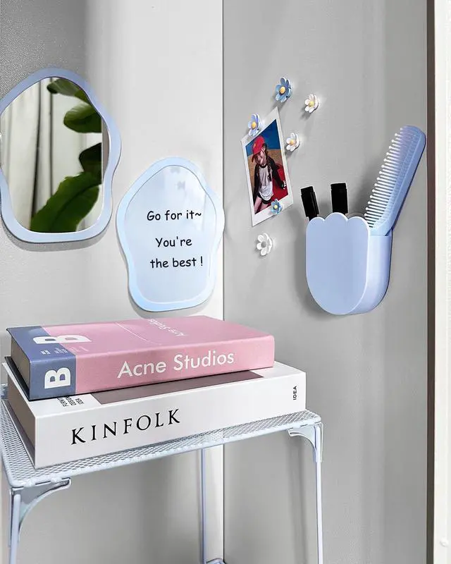 Alt view image 7 of 7 - 13 pcs Girls Blue Locker Accessories, Locker Decorations Including Mirrors, whiteboards, Magnets and organizing Supplies. Ideal for Back-to-School Essentials and The Office (13 pcs-Blue)