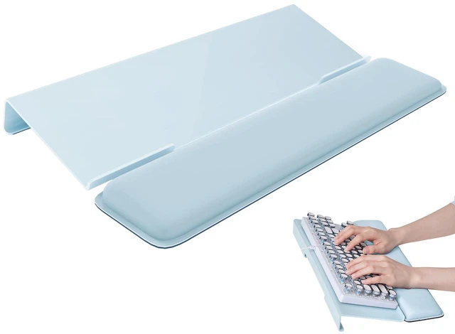 Main image of Computer Keyboard Wrist Rest, Keyboard Riser Stand for Desktop Blue, Ergonomic Acrylic Keyboard Holder, Non-slip Wrist Pad, Pain Relief for Typing, Multiple Colors