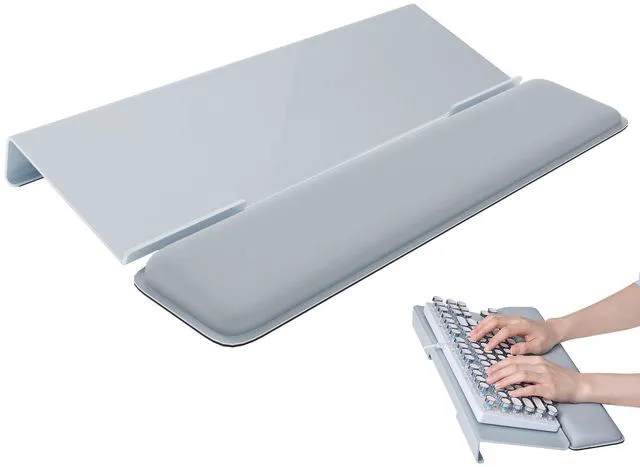 Main image of Computer Keyboard Wrist Rest, Keyboard Riser Stand for Desktop Gray, Ergonomic Acrylic Keyboard Holder, Non-slip Wrist Pad, Pain Relief for Typing, Multiple Colors