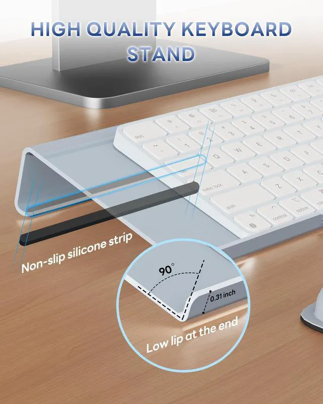 Alt view image 4 of 7 - Computer Keyboard Wrist Rest, Keyboard Riser Stand for Desktop Gray, Ergonomic Acrylic Keyboard Holder, Non-slip Wrist Pad, Pain Relief for Typing, Multiple Colors