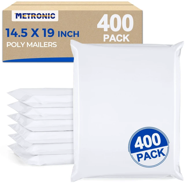 Main image of Large Poly Mailers 14.5x19 Inch 400PC Shipping Bags for Business Bulk Self Seal Mailers Poly Bags for Clothes Waterproof Shipping Envelopes Mailing Package Bags for E-commerce Sellers White