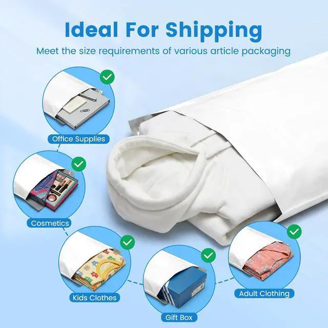 Alt view image 5 of 7 - Large Poly Mailers 14.5x19 Inch 400PC Shipping Bags for Business Bulk Self Seal Mailers Poly Bags for Clothes Waterproof Shipping Envelopes Mailing Package Bags for E-commerce Sellers White
