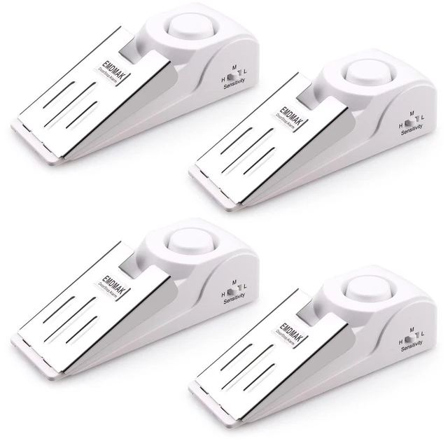 Main image of Door Stop Alarm with 120DB Siren Door Stop for Home & Travel (White) (Pack of 4)