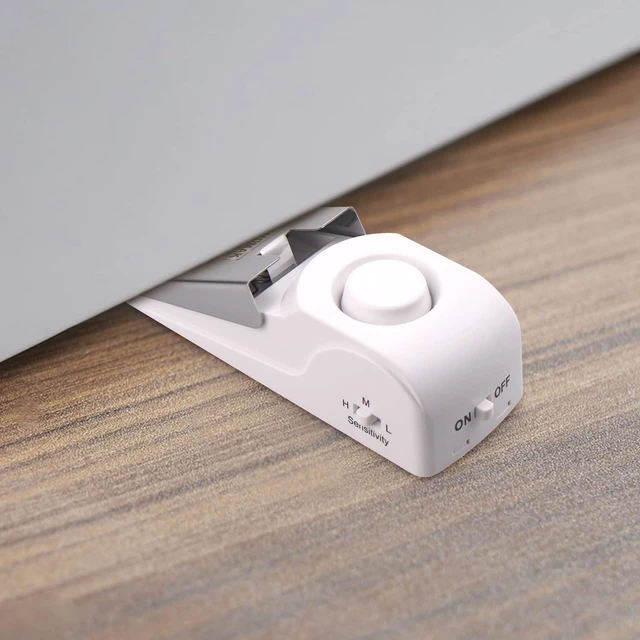 Alt view image 6 of 7 - Door Stop Alarm with 120DB Siren Door Stop for Home & Travel (White) (Pack of 2)