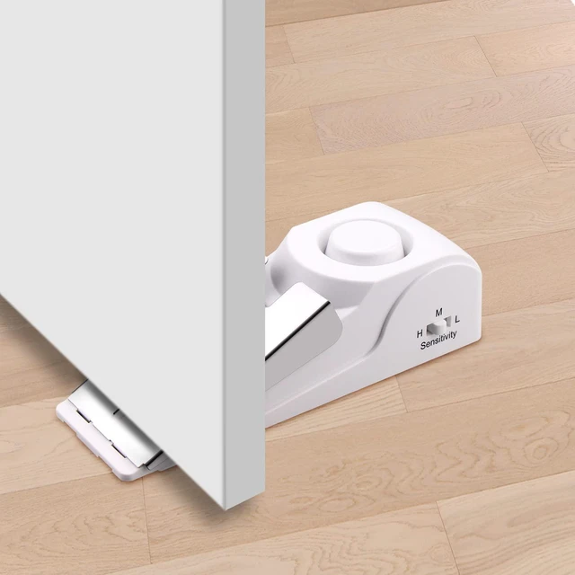 Alt view image 7 of 7 - Door Stop Alarm with 120DB Siren Door Stop for Home & Travel (White) (Pack of 2)