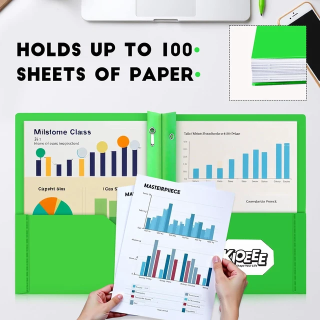Alt view image 3 of 7 - 48Pcs Plastic Folders with Pockets and Prongs (Multi-Colored),Letter Size,Business Card Slot,Bulk 2-Pocket Folder for School Office or Home,Durable Acid-Free Poly,Back to School Supplies