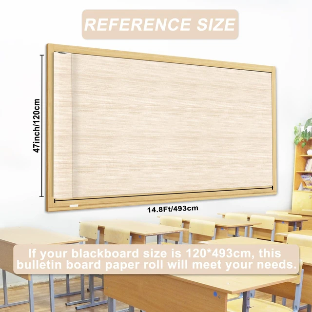 Alt view image 2 of 7 - White Shiplap Bulletin Board Paper Roll,14.8FTx47IN Large Reusable Waterproof Erasable Classroom Wall Background Backdrop, Fade-Resistant Fabric Wrapping Paper School Decors Teacher Supplies