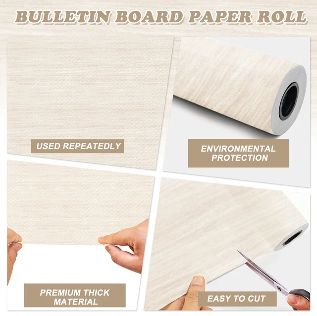 Alt view image 3 of 7 - White Shiplap Bulletin Board Paper Roll,14.8FTx47IN Large Reusable Waterproof Erasable Classroom Wall Background Backdrop, Fade-Resistant Fabric Wrapping Paper School Decors Teacher Supplies