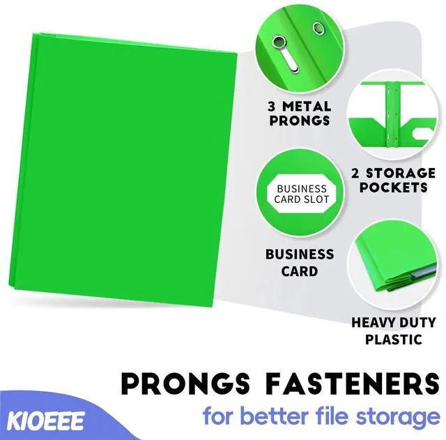 Alt view image 4 of 7 - 48Pcs Plastic Folders with Pockets and Prongs (Multi-Colored),Letter Size,Business Card Slot,Bulk 2-Pocket Folder for School Office or Home,Durable Acid-Free Poly,Back to School Supplies