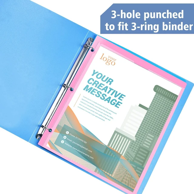 Alt view image 5 of 6 - Heavy Duty Plastic Folders with Clear Front Pocket and Holes-18 Pack,Assorted Colors Folder with 2 Pockets and 3 Holes for 3 Ring Binders,Folder with Card Slot for School,Office and Home