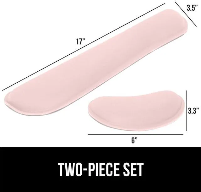 Alt view image 7 of 7 - Memory Foam Wrist Rest for Computer Keyboard, 2 Piece Pink Silky Mousepad Rest, Ergonomic Design for Typing Pain Relief, Mouse Pad Support for Hand and Arm, Work and Gaming Accessories