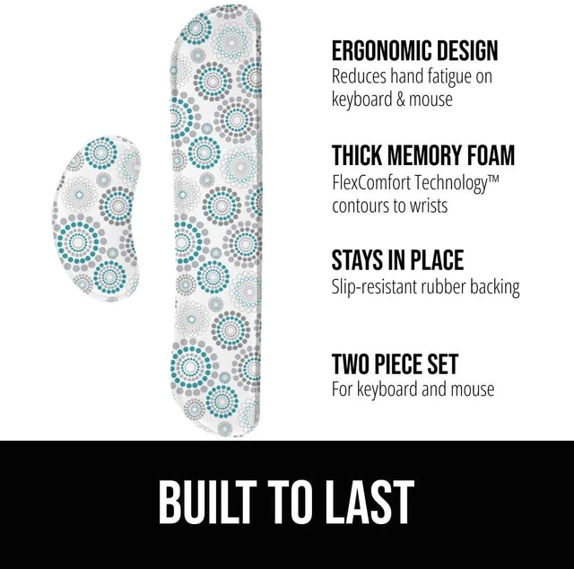 Alt view image 2 of 7 - Memory Foam Wrist Rest for Computer Keyboard, 2 Piece Spiral Silky Mousepad Rest, Ergonomic Design for Typing Pain Relief, Mouse Pad Support for Hand and Arm, Work and Gaming Accessories
