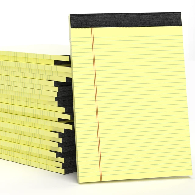 Main image of 24 Pack Yellow Legal Pads 8.5 x 11, Letter Size Lined Writing Note Pads Yellow Paper Pads 8.5 x 11 College Ruled Legal Pad Writing Paper Tablets Pads 30 Sheets Per Yellow Lined Legal Notepads