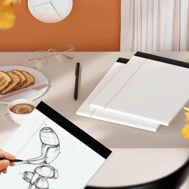 Alt view image 2 of 7 - 24 Pack White Legal Pads 8.5 x 11 Note Pads College Ruled Writing Pads Notepads 8.5 x 11 Lined Paper Pads, 30 Sheet/Notepad, 38 Lines Perforated Note Pads 8.5 x 11'' for School,Home,Office,Work