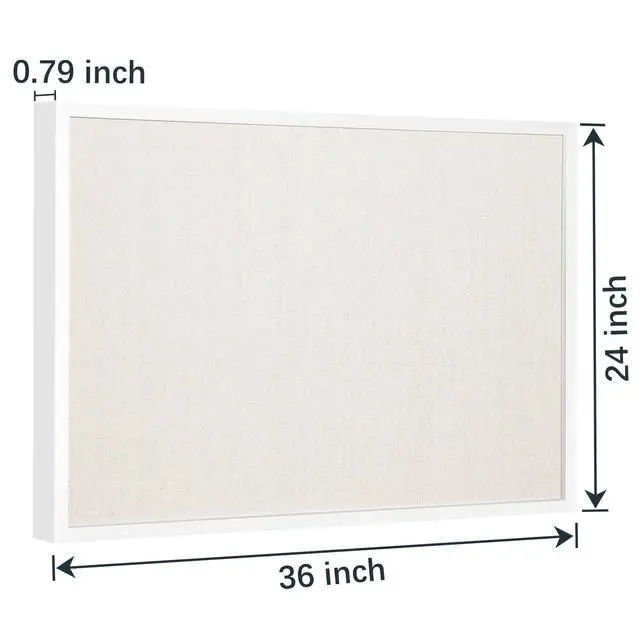 Alt view image 2 of 7 - 2 Pcs Linen Cork Bulletin Board, 60"x 90" White Framed Cork Board, Vision Board, Ideal for School, Home, Office, Decor, School and Cubicle