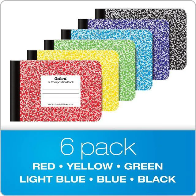 Alt view image 7 of 7 - Composition Mini Notebooks, Cover Colors Vary, Wide Ruled Paper, 4-7/8 x 7-1/2 Inch School Journals, Assorted Color Covers, 80 Sheets per Book (63779), 6 Count (Pack of 4)