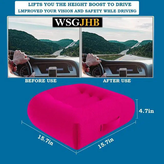 Alt view image 3 of 7 - Seat Cushion Pillow for Office Chair/Car, Comfort Car Booster Seat Cushions for Short People Effectively Increase Field of View and Lower Back Fatigue Relief Adult Booster Chair Cushion