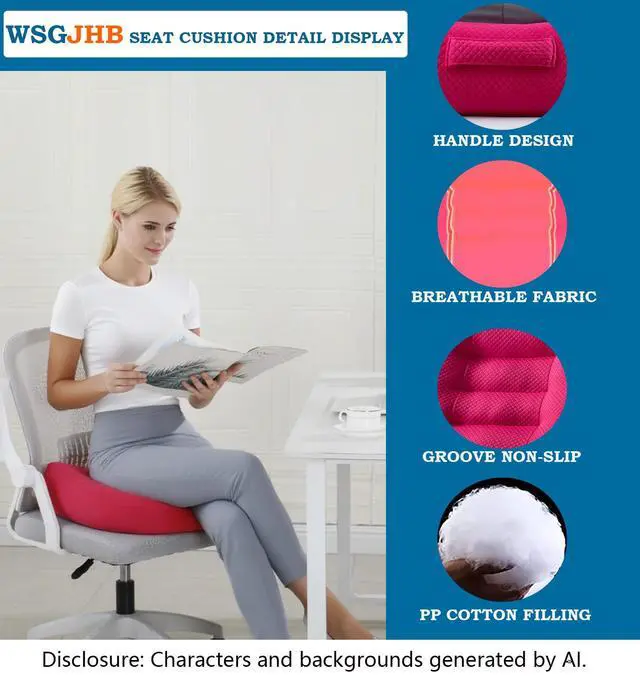 Alt view image 4 of 7 - Seat Cushion Pillow for Office Chair/Car, Comfort Car Booster Seat Cushions for Short People Effectively Increase Field of View and Lower Back Fatigue Relief Adult Booster Chair Cushion