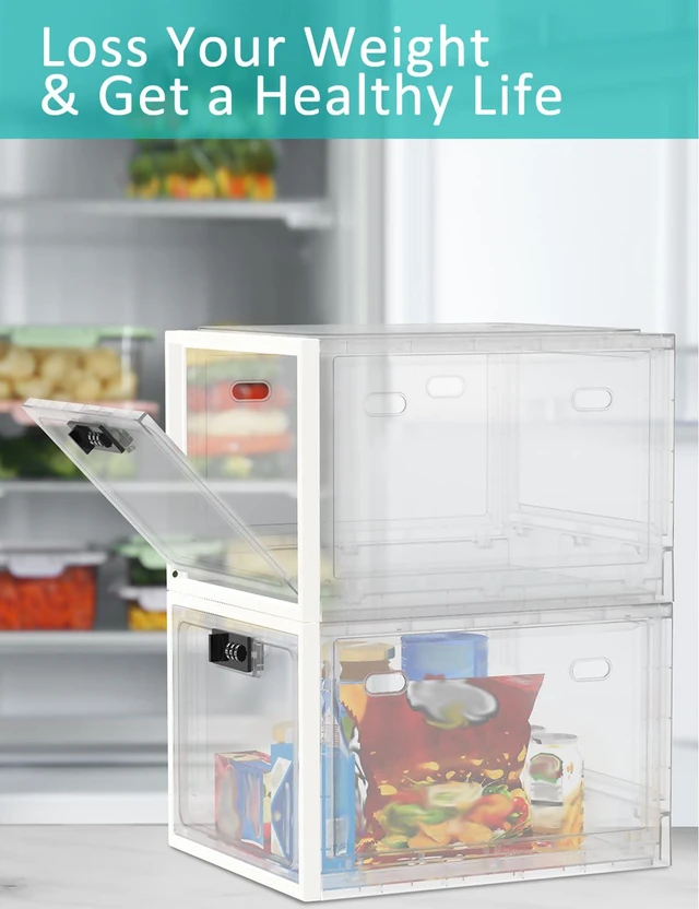 Alt view image 2 of 7 - Large Medicine Lock Box for Safe Medication, Lockable Storage Box for Snacks Food, Phone Lock Boxes with Combination Code for Home/Dorms/Office Storage Lockers
