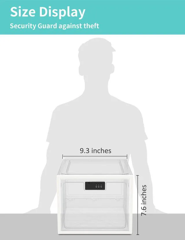 Alt view image 7 of 7 - Large Medicine Lock Box for Safe Medication, Lockable Storage Box for Snacks Food, Phone Lock Boxes with Combination Code for Home/Dorms/Office Storage Lockers