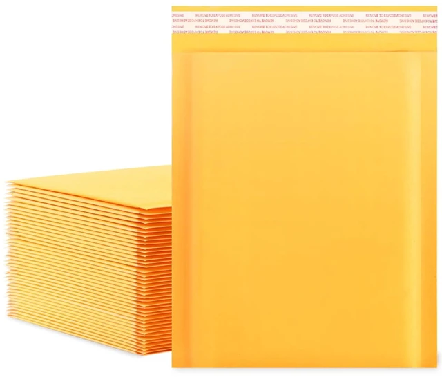 Main image of Kraft Bubble Mailers 8.5x11 Inch 50 Pcs,Small Self-Sealing Mail Shipping Bags,Yellow Padded Envelopes #2