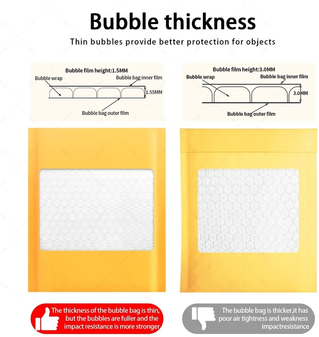 Alt view image 3 of 6 - Kraft Bubble Mailers 8.5x11 Inch 50 Pcs,Small Self-Sealing Mail Shipping Bags,Yellow Padded Envelopes #2
