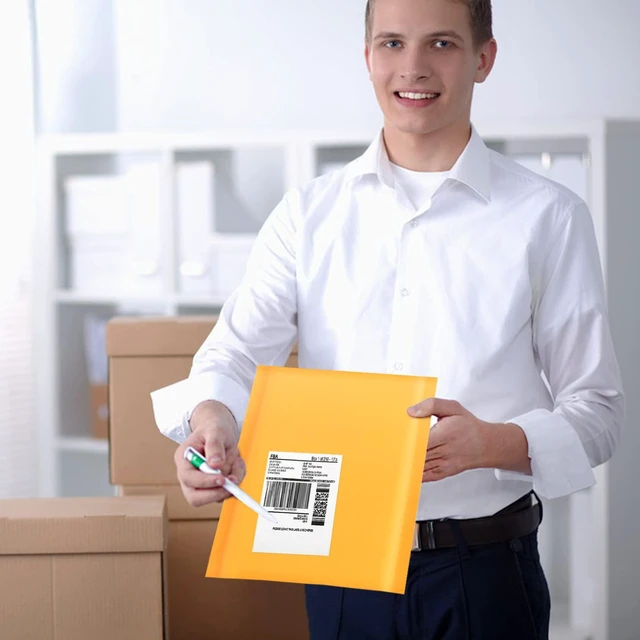 Alt view image 6 of 6 - Kraft Bubble Mailers 8.5x11 Inch 50 Pcs,Small Self-Sealing Mail Shipping Bags,Yellow Padded Envelopes #2