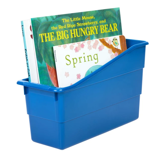 Alt view image 3 of 7 - Durable Book & Binder Holders 12-Pack, Blue Ideal for Narrow or Vertical Storage Needs, Book, Magazine, File Folder, & Binder Holders, Classroom Organization Made Easy