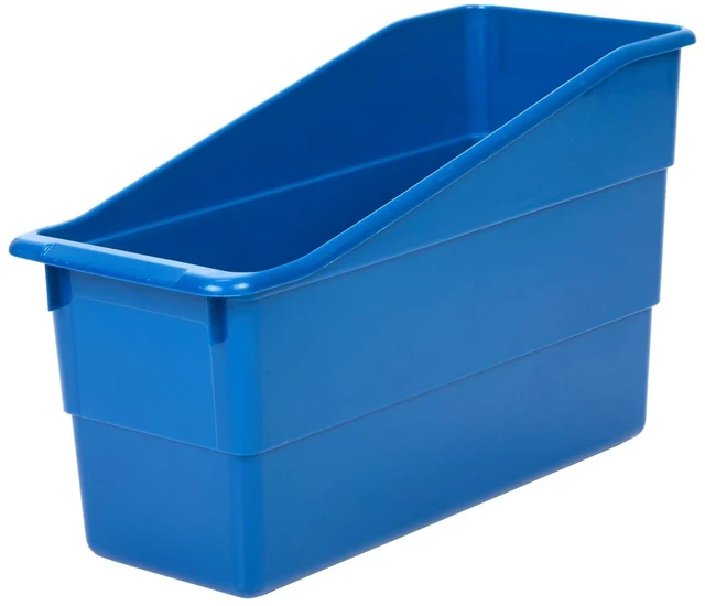Alt view image 6 of 7 - Durable Book & Binder Holders 12-Pack, Blue Ideal for Narrow or Vertical Storage Needs, Book, Magazine, File Folder, & Binder Holders, Classroom Organization Made Easy