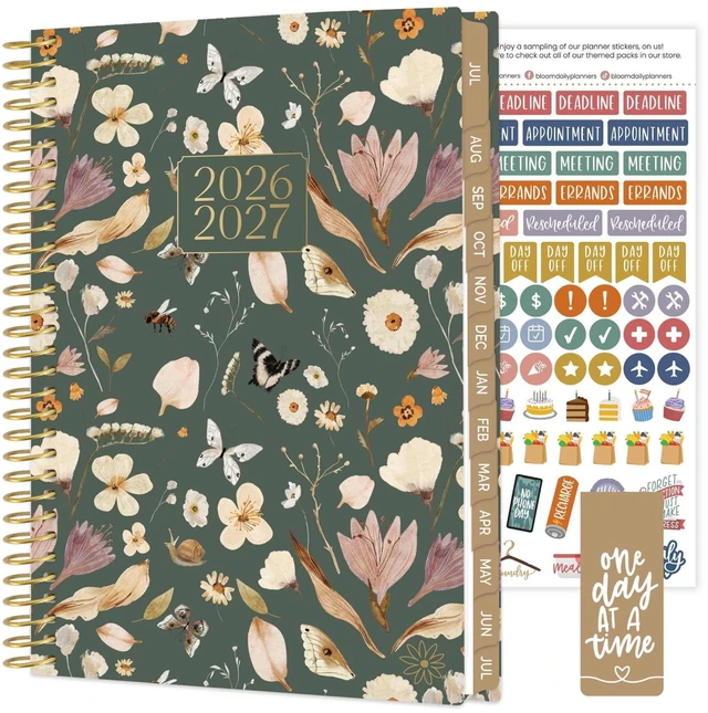 Main image of 2026-2027 Planner - Academic Year (July 2026 - July 2027) Monthly & Weekly Soft Cover Planner for Women - 13 Month Calendar Agenda Book with Stickers - 5.5" x 8.25" - Butterfly Garden