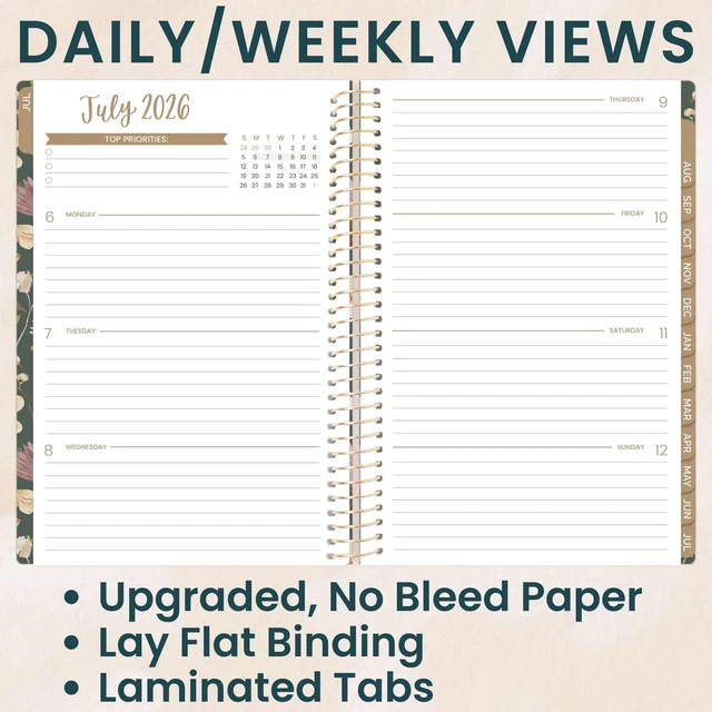 Alt view image 2 of 7 - 2026-2027 Planner - Academic Year (July 2026 - July 2027) Monthly & Weekly Soft Cover Planner for Women - 13 Month Calendar Agenda Book with Stickers - 5.5" x 8.25" - Butterfly Garden