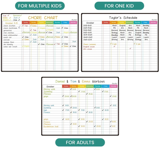 Alt view image 5 of 7 - Magnetic Dry Erase Chore Chart, Monthly Calendar Set - 14.5"x11" Monthly Calendar, Chore Board for Fridge - 6 Extra Fine Point Markers Included - Shipped Flat