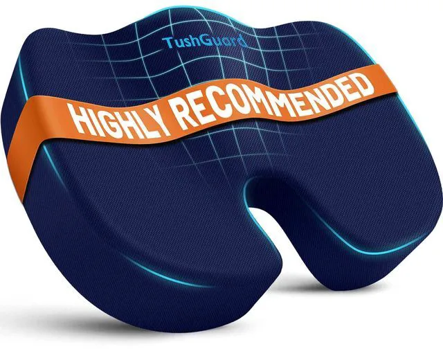 Main image of Seat Cushion for Office Chair, Memory Foam Chair Cushion, Blue Office Chair Cushion for Car, Airplane - Chair Pad for Long Sitting Sciatica, Hip, Coccyx,Tailbone Pain Relief, Butt Pillow