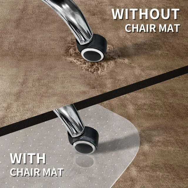 Alt view image 3 of 7 - Chair Mat for Carpeted Floor with Lip,47''×36'' PVC Carpet Protector for Low Pile Carpets Heavy Duty Effective Grip Anti-Slip,Won't Crack,Easy to Clean for Office and Home