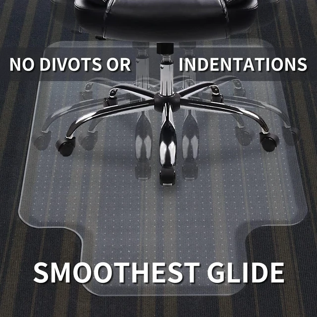 Alt view image 6 of 7 - Chair Mat for Carpeted Floor with Lip,47''×36'' PVC Carpet Protector for Low Pile Carpets Heavy Duty Effective Grip Anti-Slip,Won't Crack,Easy to Clean for Office and Home