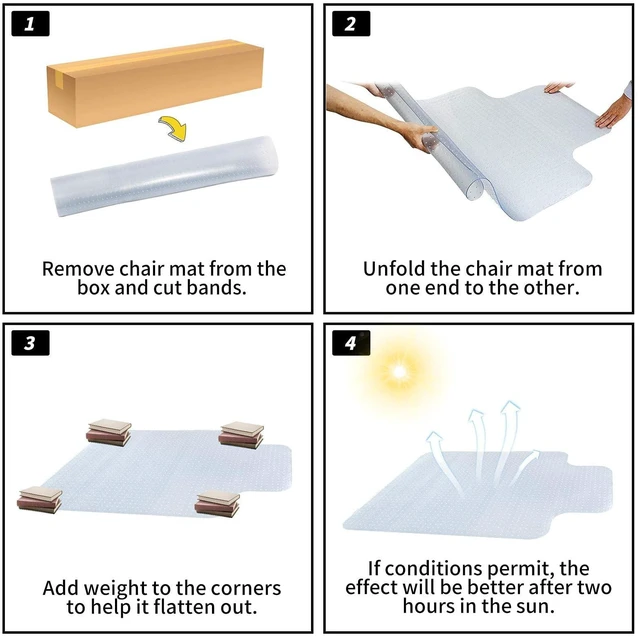 Alt view image 7 of 7 - Chair Mat for Carpeted Floor with Lip,47''×36'' PVC Carpet Protector for Low Pile Carpets Heavy Duty Effective Grip Anti-Slip,Won't Crack,Easy to Clean for Office and Home