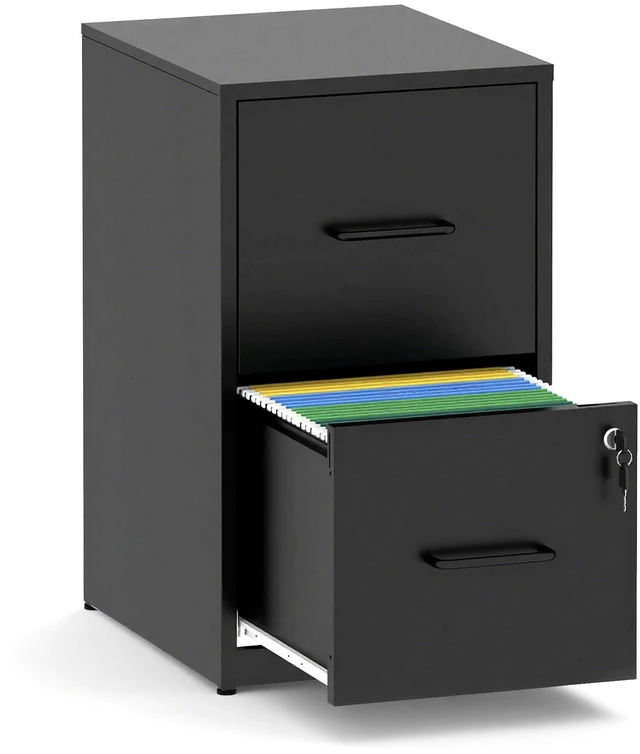 Main image of 2 Drawer File Cabinet with Lock,Metal File Cabinet for Home Office Black Vertical Filing Cabinets Heavy Duty Office Storage Cabinets for Letter/Legal/A4/F4 Size File, Assembly Required