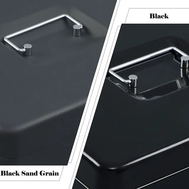 Alt view image 6 of 7 - Cash Box with Combination Lock, Metal Money Safe Storage box, Black Cash Box with Money Tray and Combination Lock,Tiered, Cantilever Design,4 Bill / 5 Coin Slots,11.8" x 9.5" x 3.5"