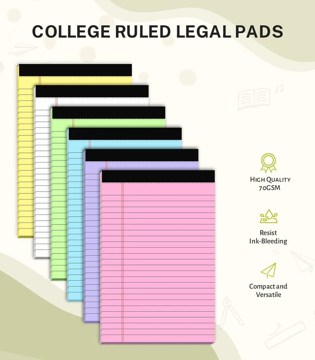 Alt view image 2 of 7 - 36 Pack Note Pads 5x8 Narrow Ruled Legal Pad Multicolor Small Writing Pads Colored Legal Pads 5x8 Pink Lined Notepad Purple Notepads,30 Sheet/notepad,Perforated Lined Note Pads for Study,Office,Home