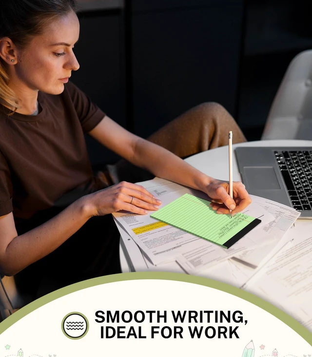 Alt view image 6 of 7 - 36 Pack Note Pads 5x8 Narrow Ruled Legal Pad Multicolor Small Writing Pads Colored Legal Pads 5x8 Pink Lined Notepad Purple Notepads,30 Sheet/notepad,Perforated Lined Note Pads for Study,Office,Home