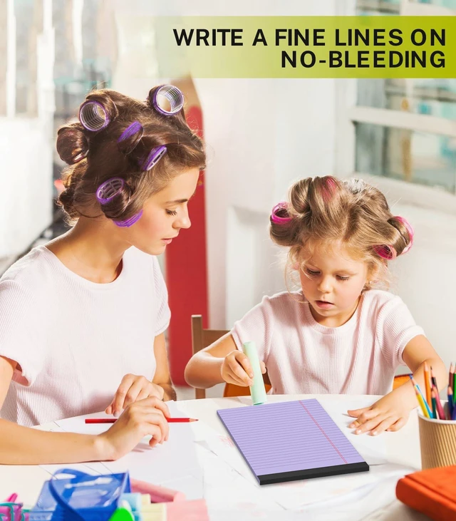Alt view image 7 of 7 - 36 Pack Note Pads 5x8 Narrow Ruled Legal Pad Multicolor Small Writing Pads Colored Legal Pads 5x8 Pink Lined Notepad Purple Notepads,30 Sheet/notepad,Perforated Lined Note Pads for Study,Office,Home
