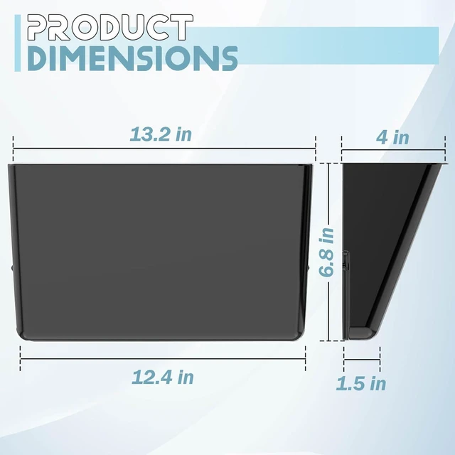 Alt view image 2 of 6 - 5 Pockets Acrylic Wall File Organizer, Wall File Holder Black Single Wall File Organizer Save Space Sturdy Acrylic Material