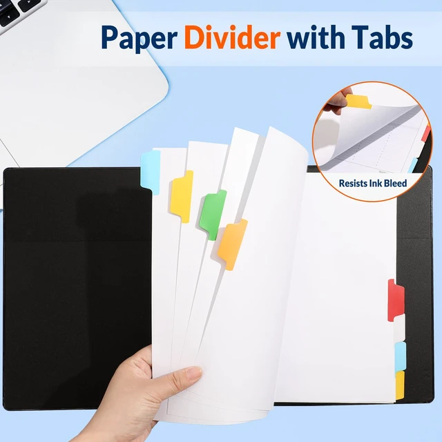 Alt view image 6 of 7 - Binder Dividers with Colorful Write On & Erase Tabs for 3 Ring Binder, 8.5 x 11 Paper White Reusable Dividers Blank with 8 Tabs, 12 Sets Page Dividers for School, Office and Home, 96 Dividers
